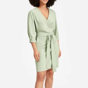 NWT Everlane The Japanese GoWeave Long-Sleeve Mini Wrap Dress 10 womens dress 10
